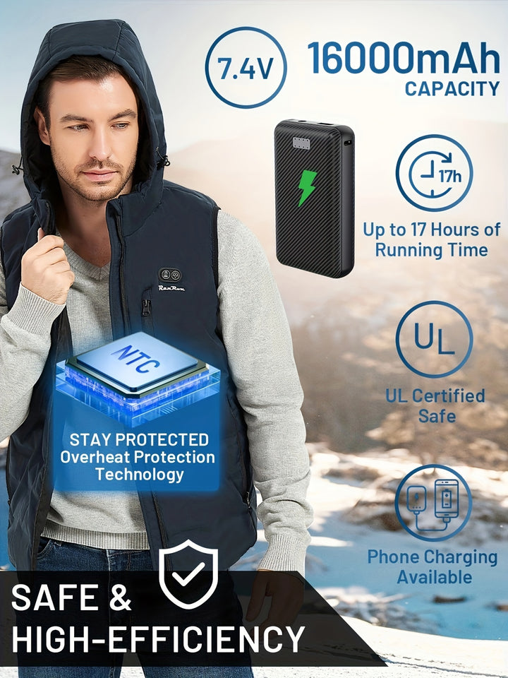 Heated Hooded Vest (WITH FREE POWER BANK)