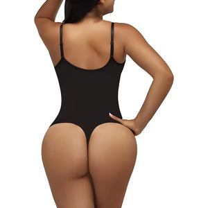  V Neck Spaghetti Strap Compression Body Suit