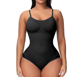  V Neck Spaghetti Strap Compression Body Suit