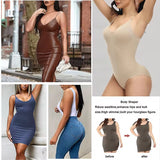  V Neck Spaghetti Strap Compression Body Suit