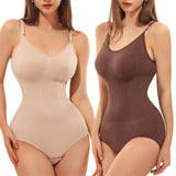  V Neck Spaghetti Strap Compression Body Suit